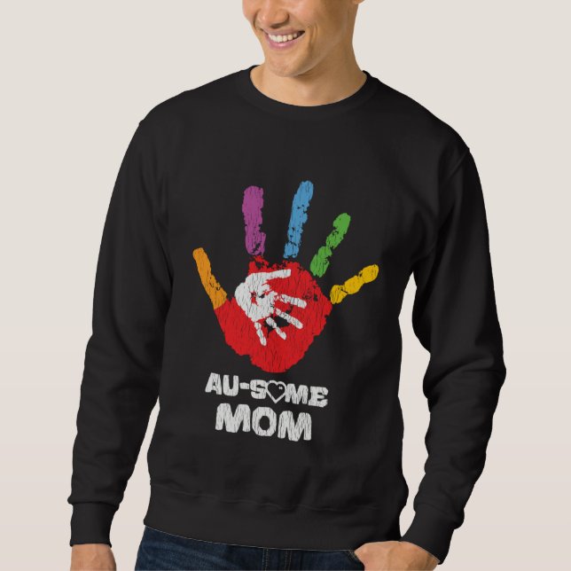 Autistisk son dotter fantastisk mamma autism medve lång ärmad tröja (Framsida)