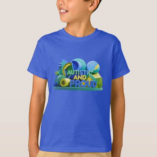 Autistisk & Stolt Barn T-Shirt (Framsida)