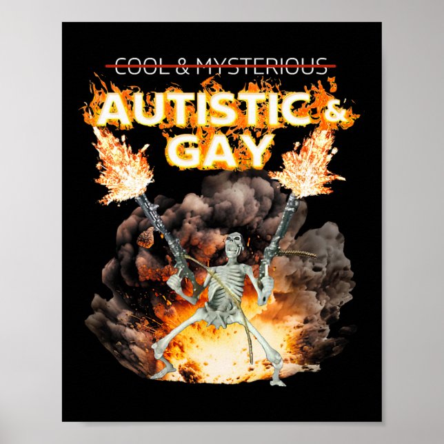 Autistiskt och gayskeleton, Cursed Autism Memme Poster (Framsidan)