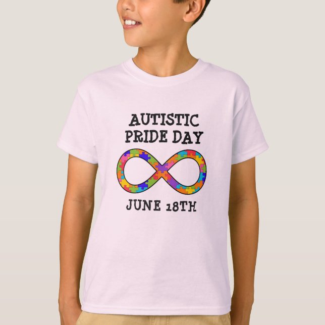 Autistiskt Pride Dag 18:e skiftet juni T Shirt (Framsida)