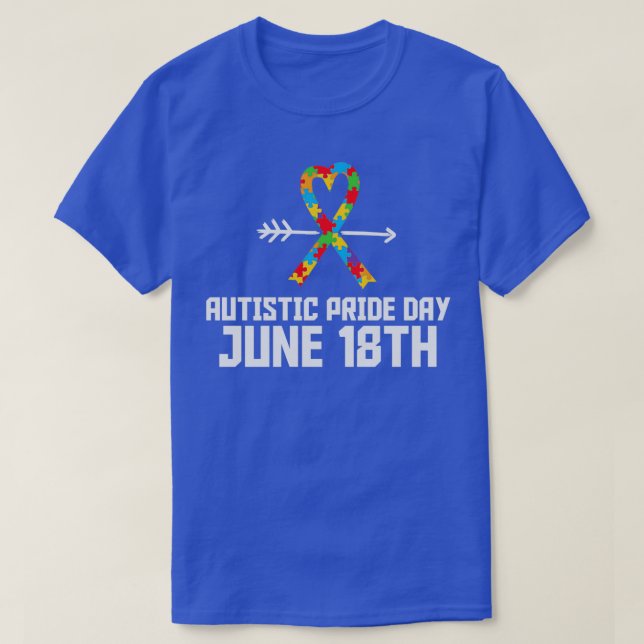 Autistiskt Pride Dagen den 18 juni, den 18:e finne T Shirt (Design framsida)