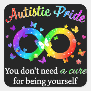 Autistiskt Pride Fyrkantigt Klistermärke