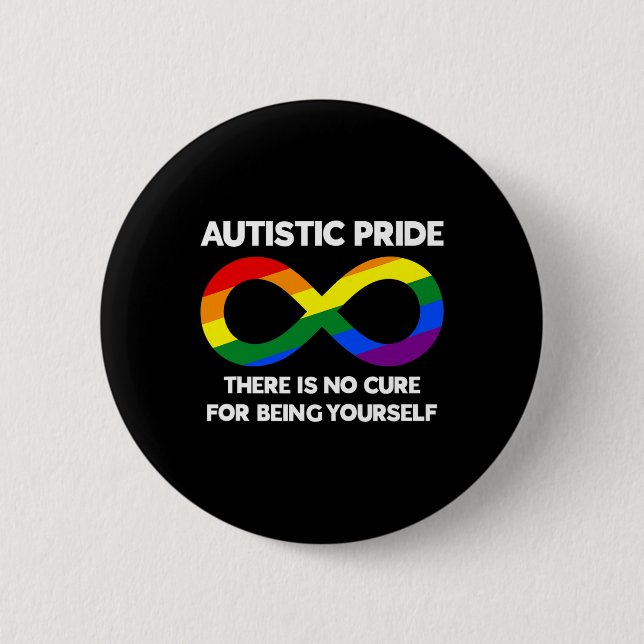 Autistiskt Pride - Medvetenhet om autism - Rainbow Knapp (Framsida)
