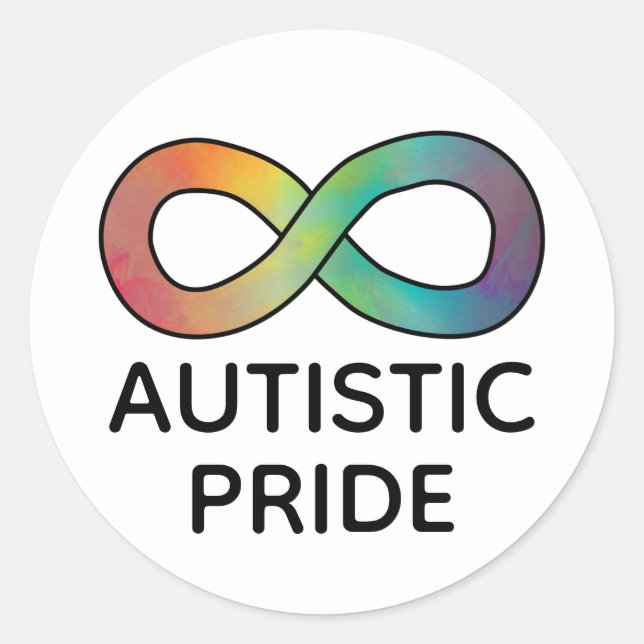 Autistiskt Pride Neurodiversity Acceptance Runt Klistermärke (Framsida)