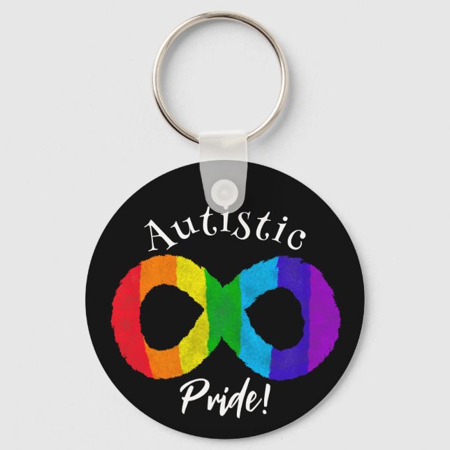 Autistiskt Pride Neurodiversity Autism Rainbow Key Nyckelring (Framsida)