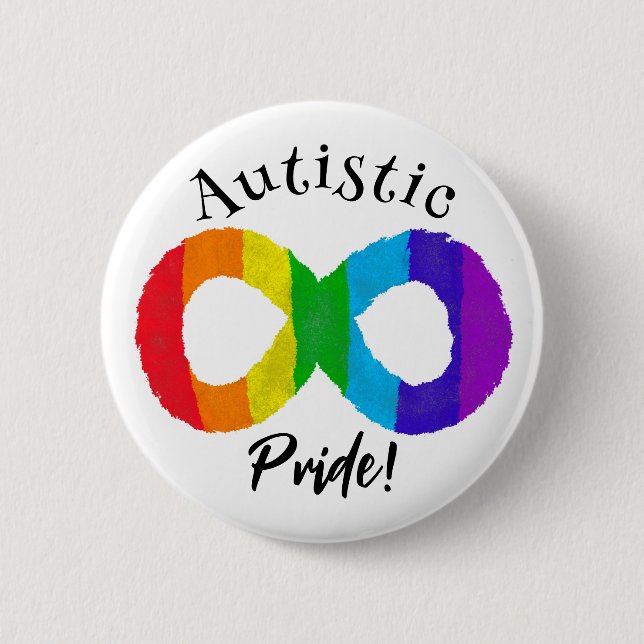 Autistiskt Pride Neurodiversity Autism Rainbow Knapp (Framsida)