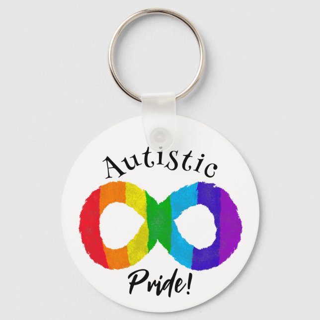 Autistiskt Pride Neurodiversity Autism Rainbow Nyckelring (Framsida)