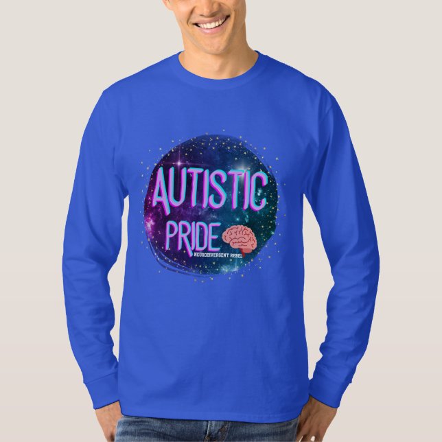 Autistiskt Pride Utrymmeshjärnskena T Shirt (Framsida)