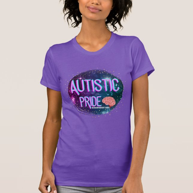Autistiskt Pride Utrymmeshjärnskena T Shirt (Framsida)