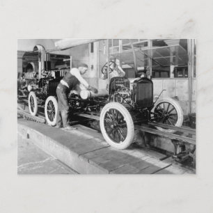 Auto Assembly Line, 1920s Vykort