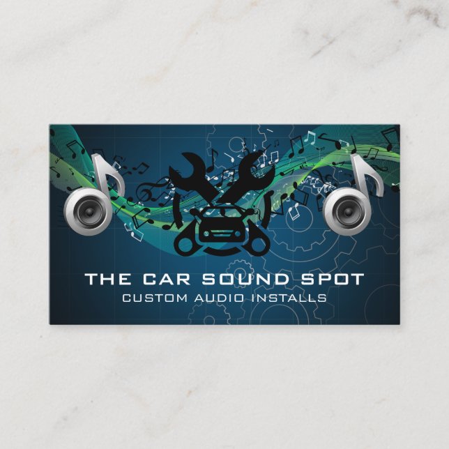 Auto Audio Tekniker | Bilvård Visitkort (Framsida)