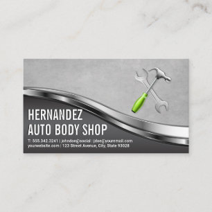 Auto Body Garage Shop Mekaniskt Verktyg Visitkort