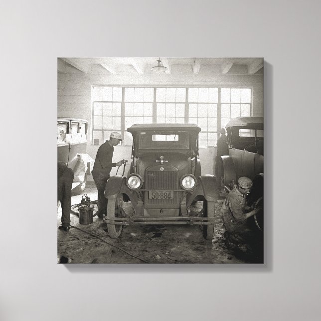 Auto Body Shop, 1926. Vintage Photo Canvastryck (Framsida)