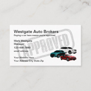 Auto Broker-bilhandlare Visitkort