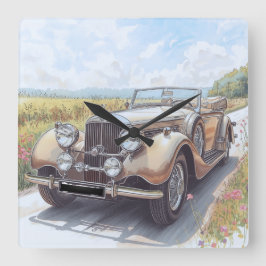 AUTO CAR DESIGN FYRKANTIG KLOCKA