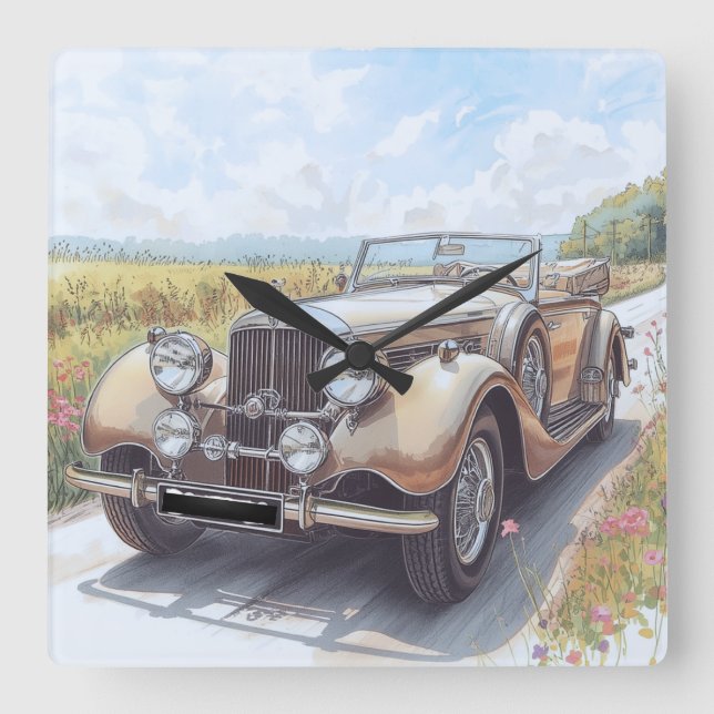 AUTO CAR DESIGN FYRKANTIG KLOCKA (Framsida)
