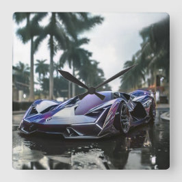 AUTO CAR FYRKANTIG KLOCKA