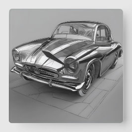 AUTO CAR FYRKANTIG KLOCKA