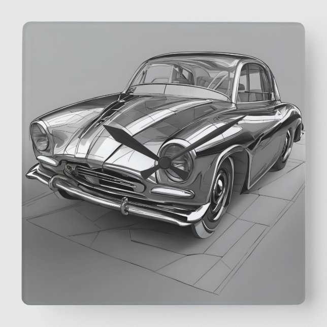 AUTO CAR FYRKANTIG KLOCKA (Framsida)