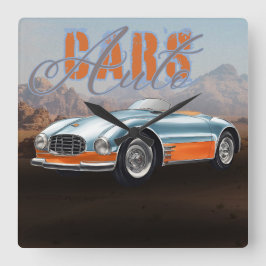 AUTO CAR FYRKANTIG KLOCKA