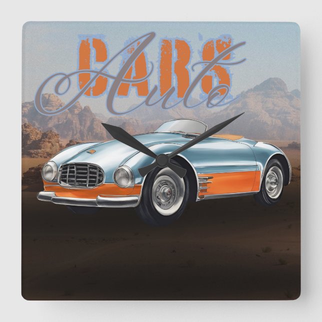 AUTO CAR FYRKANTIG KLOCKA (Framsida)