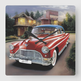 AUTO CAR FYRKANTIG KLOCKA