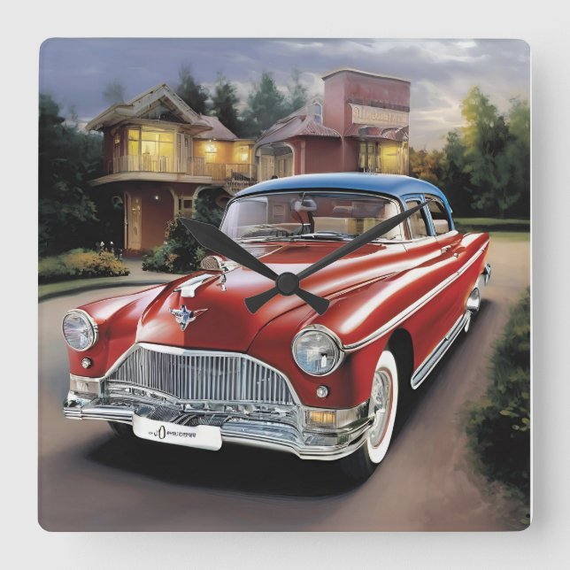 AUTO CAR FYRKANTIG KLOCKA (Framsida)