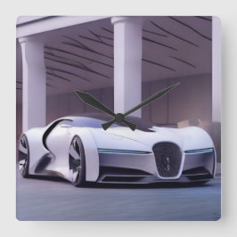 AUTO CAR FYRKANTIG KLOCKA