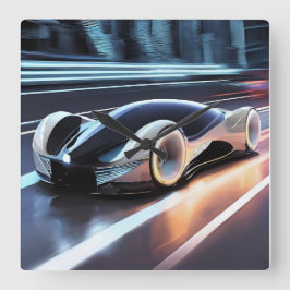 AUTO CAR FYRKANTIG KLOCKA