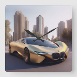 AUTO CAR FYRKANTIG KLOCKA