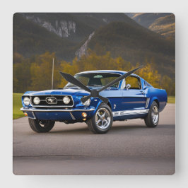 AUTO CAR FYRKANTIG KLOCKA