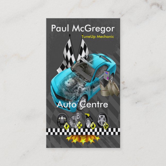 Auto Centre / TuneUp Mechanic Business Card Visitkort (Framsida)