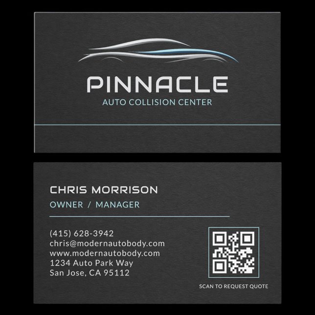 Auto Collision Center QR-kod Professionell Visitkort (Skapare uppladdad)
