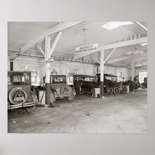 Auto Dealer Repair Shop, 1926. Vintage Photo Poster