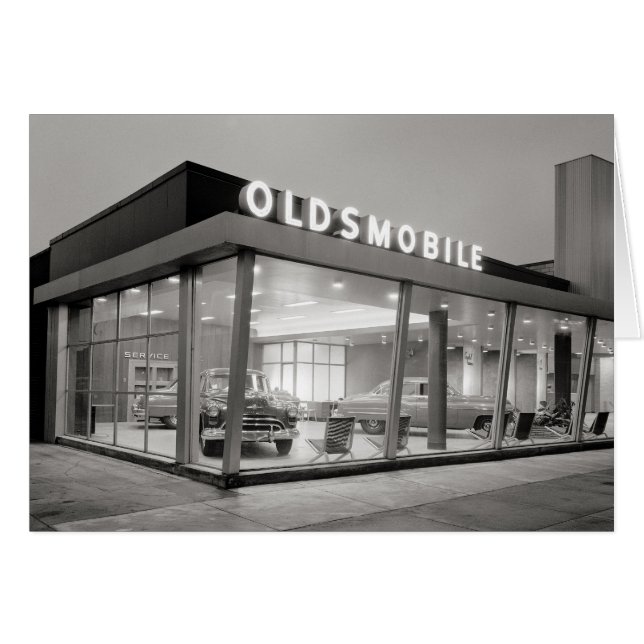 Auto Dealert i mitten av århundradet, 1950. Hälsningskort (Framsidan Horizontal)