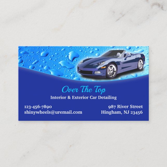 Auto Detailing Business Card Template Visitkort (Framsida)