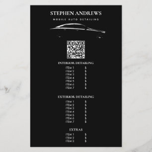 Auto Detailing Rengöring Auto Reparation QR-kod Flygblad