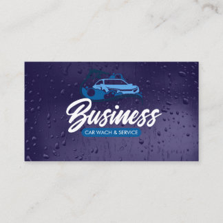 Auto Detailing Services Car Wash Water Drop Visitkort