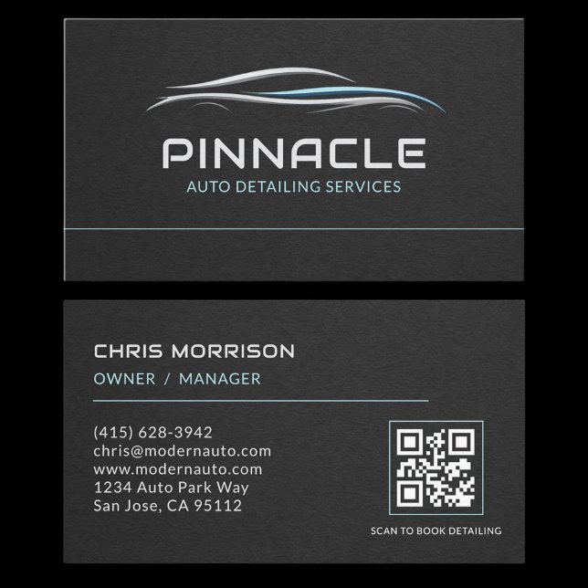 Auto Detailing Services QR-kod Professionell Visitkort (Skapare uppladdad)