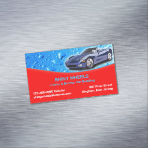 Auto Detailing Vattendroppar Magnetiska Visitkort