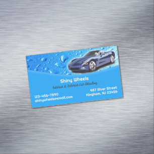 Auto Detailing Vattendroppar Magnetiska Visitkort