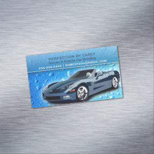 Auto Detailing Vattendroppar Magnetiska Visitkort