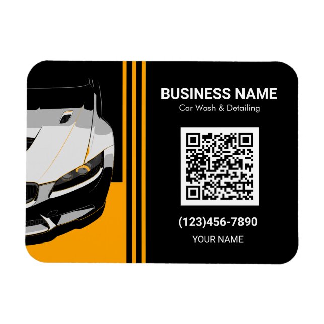 Auto-detaljering & Biltvätt QR-kod Magnet (Horisontell)