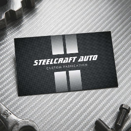 Auto Fabrication Racing Stripes Black Visitkort