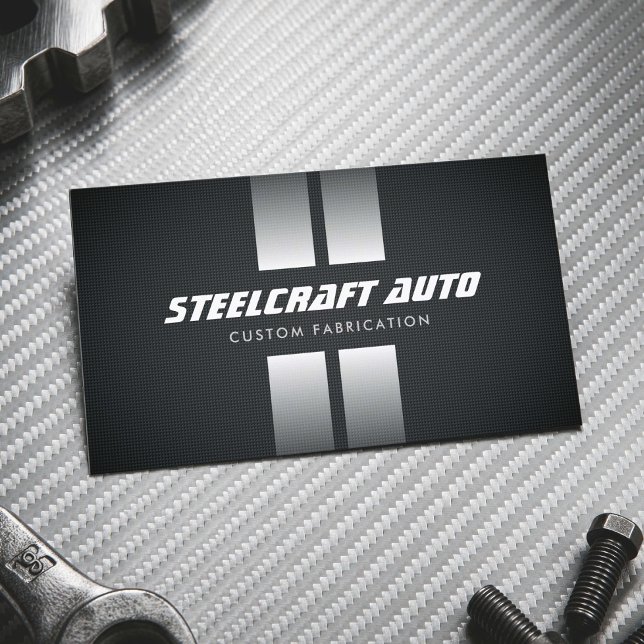 Auto Fabrication Racing Stripes Black Visitkort (Skapare uppladdad)