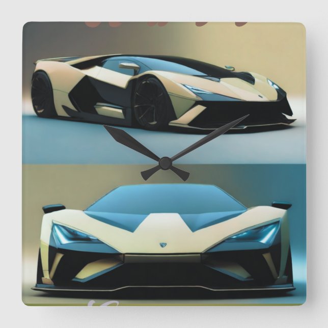 AUTO FYRKANTIG KLOCKA (Framsida)