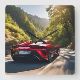 AUTO FYRKANTIG KLOCKA