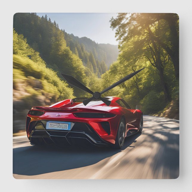 AUTO FYRKANTIG KLOCKA (Framsida)