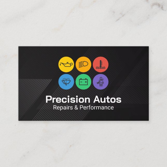 Auto Icons | Mechanic Car Repair Shop Visitkort (Framsida)