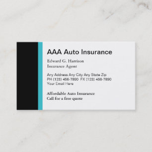Auto Insurance Agent-Affärskort Visitkort